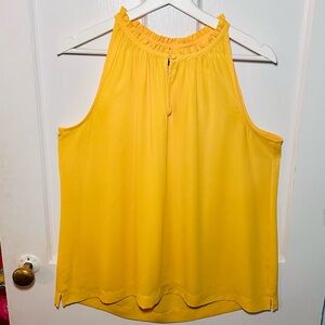 Yellow Ruffle High-neck Tank